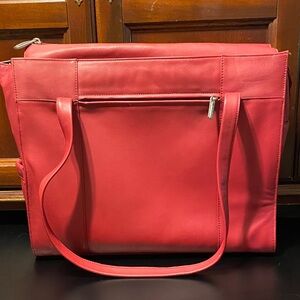 Samsonite Vintage padded computer Red Leather Bag